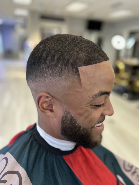 Wave cut with taper and beard detail